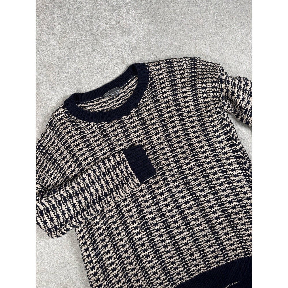Vince Women's Vince‎ Mercerized Cotton Textured Knit Sweater Size Medium Navy